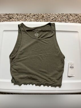 American Eagle Green Crop Tank Top
